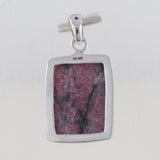 925 Sterling Silver Rhodonite Pendant