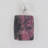 925 Sterling Silver Rhodonite Pendant