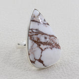 Beautiful Wild Horse Jasper Plain Ring 925 Sterling Silver