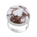 Beautiful Wild Horse Jasper Plain Ring 925 Sterling Silver