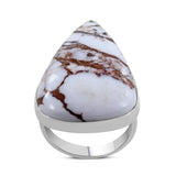 Beautiful Wild Horse Jasper Plain Ring 925 Sterling Silver