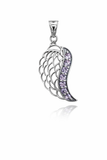 Amethyst Angel Wing Pendant Sterling Silver