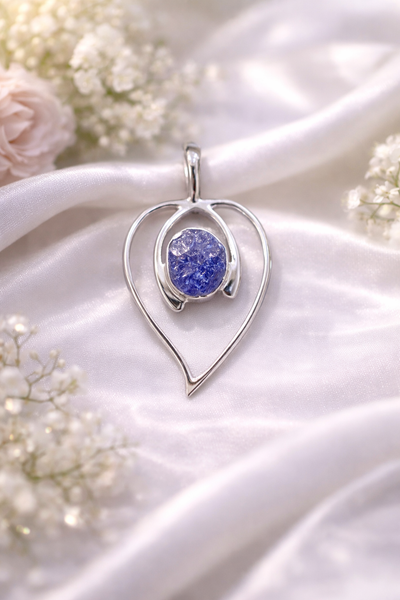 Rough Tanzanite Pendant Sterling Silver