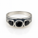 Sterling Silver Rings Size 9 (Labradorite,Peridot,Black Onyx)