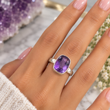 Amethyst Ring Sterling Silver Size 7