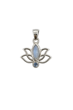 Sterling Silver Moonstone Pendant With Blue Topaz