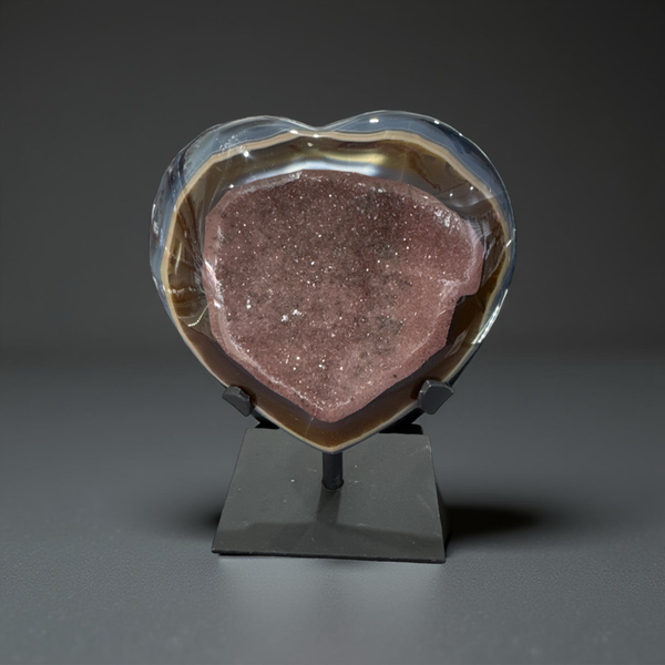 Agate Geode Heart On Stand (1.6kg)
