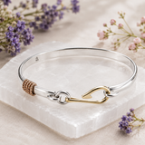 Sterling Silver Two Tone Fish Hook Bracelet