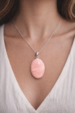 Pink Opal Pendant Sterling Silver