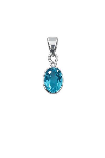 Blue Topaz Pendant Sterling Silver