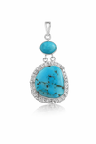 Mexican Turquoise Pendant Sterling Silver