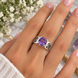 Amethyst Ring Sterling Silver Size 7