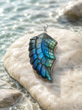 Angel Wing Labradorite Pendant Sterling Silver