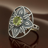 Peridot Size-7 Rings Sterling Silver