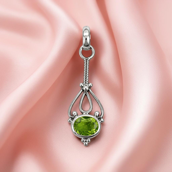 Peridot Pendant Sterling Silver