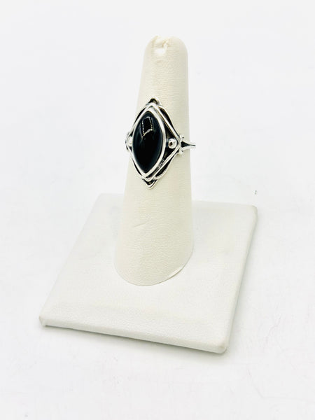 Sterling Silver Black Onyx Ring Size 7