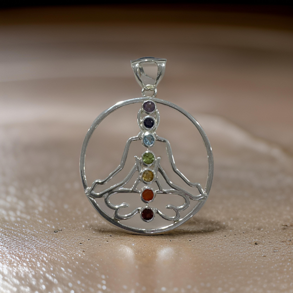 Seven Chakra Sterling Silver Pendant