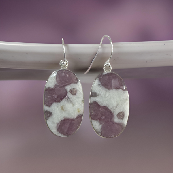 Sterling Silver Pink Tourmaline Earrings