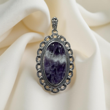 Chevron Amethyst Pendant Sterling Silver