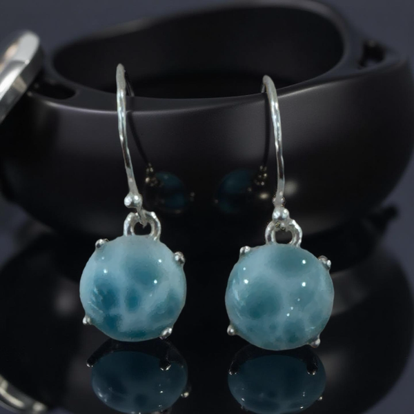 Larimar Earrings Sterling Silver