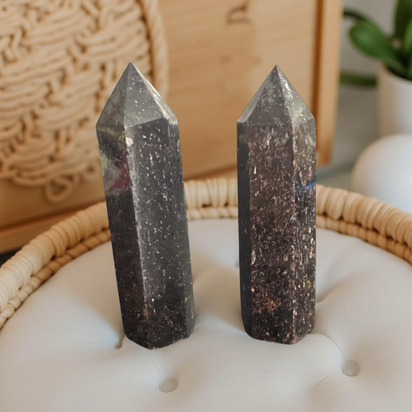 Astrophyllite With Garnet Standing Points