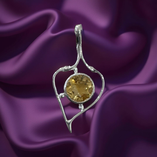 Citrine Pendant Sterling Silver