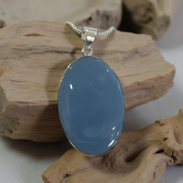 Blue Opal Pendant Sterling Silver
