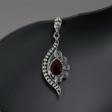 Garnet Pendant Sterling Silver