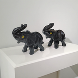 Black Onyx Elephant Carvings