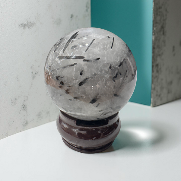 Tourmaline In Quartz Sphere