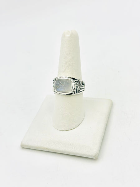 Sterling Silver Moonstone Rings Size 9