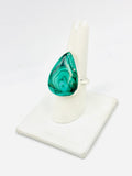 Sterling Silver Malachite Rings Size 10