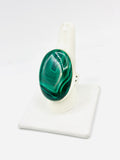 Sterling Silver Malachite Rings Size 10