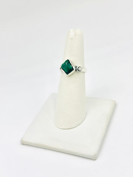 Sterling Silver Emerald Rings Size 8