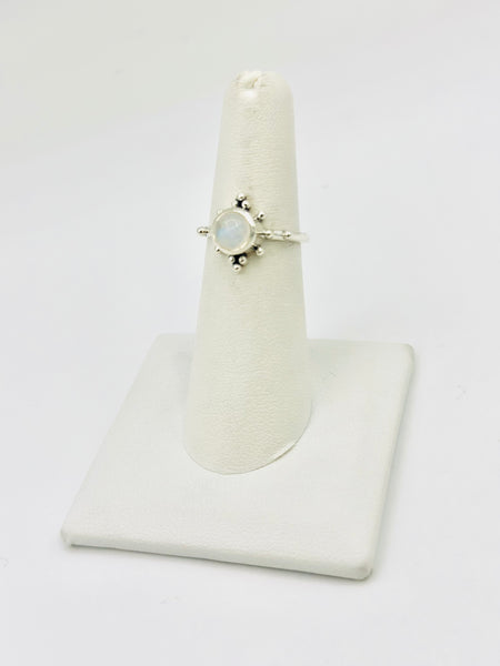 Sterling Silver Moonstone Rings Size 6