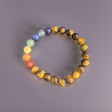 Tiger’s Eye Seven Chakra Beaded Bracelet