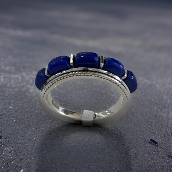 Lapis Ring Size 8 Sterling Silver