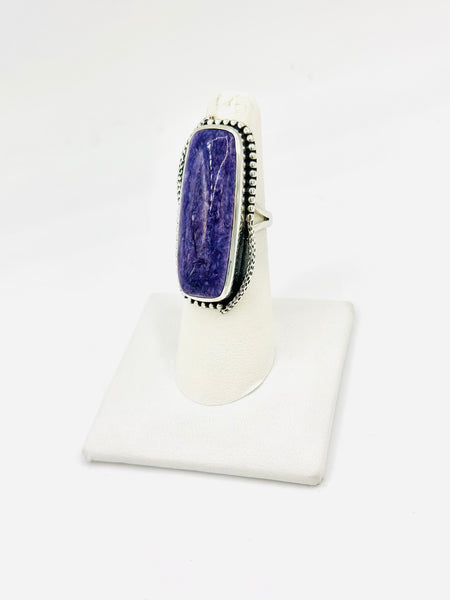 Sterling Silver Charoite Rings Size 6