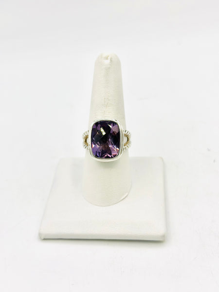 Sterling Silver Amethyst Rings Size 8