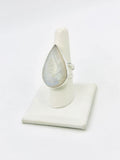 Sterling Silver Moonstone Rings Size 9