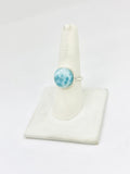 Larimar Size - 9 Rings Sterling Silver