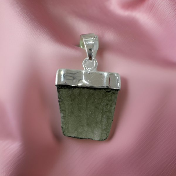 Moldavite Pendant Sterling Silver