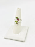 Sterling Silver Watermelon tourmaline Rings Size 8
