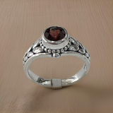 Garnet Ring Sterling Silver Size 7