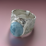 Larimar Sterling Silver Ring Size 10