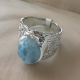 Larimar Sterling Silver Ring Size 10