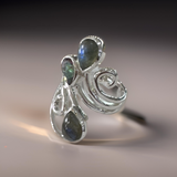 Labradorite With Mystic Quartz Sterling Silver Ring Size 10