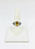 Citrine Size - 9 Rings Sterling Silver