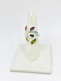 Sterling Silver Multi Stones Rings Size 9