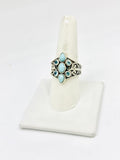 Larimar Size - 9 Rings Sterling Silver